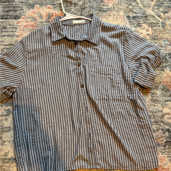 NWOT Active USA 🇺🇸Blue and White Striped Women's Set - Picture 3 of 5